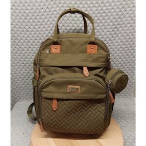 Babble Roo DiaperBag Back Pack Womens Multi CompartmentGreen